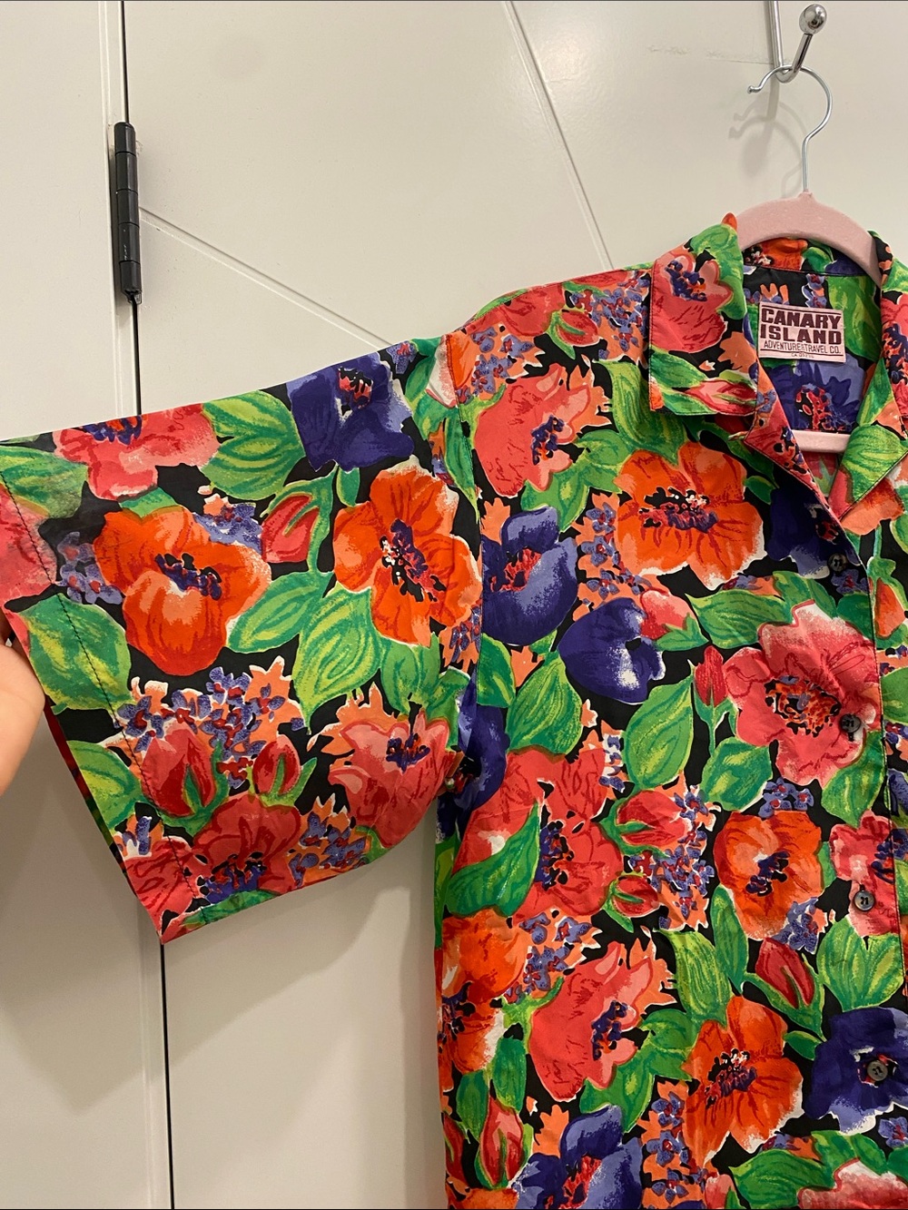 Canary Island 100% Silk Button Down Shirt | Multicolour Floral | Quiet Luxury - Picture 4 of 9